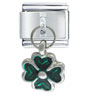 Dangle Green  Clover  Italian Charm