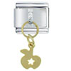 Dangle Golden Apple Italian Charm