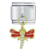 Enamel Dragonfly Red Italian Charm