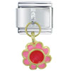 Flower Pink Red Italian Charm