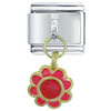 Enamel Flower Red Italian Charm