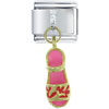 Dangle Pink And Red Sandal Italian Charm