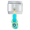 Turquoise Flower Sandal Dangle Italian Charm