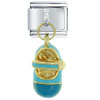Baby Shoe Blue Italian Charm