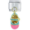 Enamel Baby Shoe Pink Italian Charm