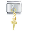Gold Tone Ballerina Dancer  Dangle   Italian  Charm