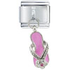 Pink Rhinestone Enamel Sandal Italian Charm
