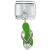 Rhinestone Sandal Green Italian Charm