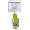 Rhinestone Sandal Yellow Dangle Italian Charm