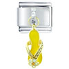 Yellow Fancy Studded Sandal  Dangle  Italian Charm