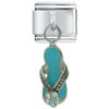 Rhinestone Sandal Aqua Italian Charm