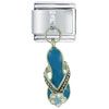 Rhinestone Sandal Blue Italian Charm
