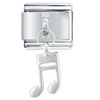 Silver Tone Musical Eighth Note Dangle Italian Charm