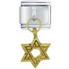 Dangle Golden Star Of David Italian Charm