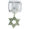 Dangle  Silver  Star Of David Italian Charm