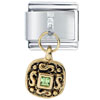 August Peridot Color Emblem Italian Charm
