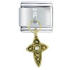 Rhinetone Cross  Gold   Italian   Charm 