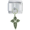 Rhinestone Cross  Silver   Italian  Charm
