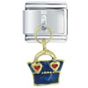 Heart Handbag Blue Italian Charm