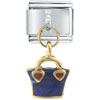 Purse Blue Red Hearts Italian Charm