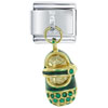 Crystal Baby Shoe Green Italian Charm