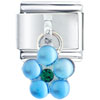 Dangle Pale Blue Flower Italian Charm