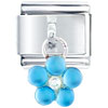 Blue   Flower  Studded Dangle Italian Charm
