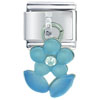 Aqua Flower Italian Charm
