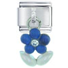 Dangle Blue Flower Italian  Charm 