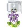 Dangle Lilac Flower Italian Charm