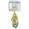 Blue And Clear Rhinestone Sandal Italian Charm