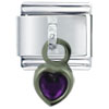 Dangle February Heart Italian Charm