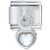 April Diamond Color Heart Italian Charm