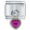 Dangle  Purple   Heart  Italian Charm