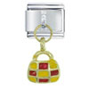 Checkered Purse Red Yellow  Italian  Charm