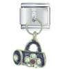 Rhinestone Handbag Purple Dangle Italian Charm