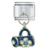 Rhinestone Handbag Blue Dangle Italian Charm