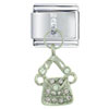 Rhinestone Purse  Silver   Italian  Charm