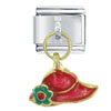 Red Hat With Green Flower Italian Charm
