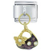 Stone  Purse Purple  Italian   Charm 