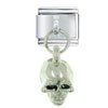 Silver Skull Italian Charm