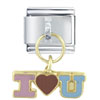 I Heart U Dangle Italian Charm