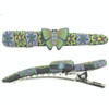 Green And Purple Butterfly Fimo Hair Clip