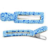 Square Blue Flower Fimo Hair Clip