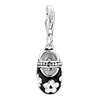 White Flower Pattern Shoes Clasp Charms Sterling Silver