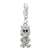 Anmal With April Birthstone Dangle 925  Sterling Silver Clasp Charms