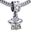 Green Butterfly Dangle European Beads