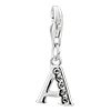 April Birthstone "a" Classic Sterling Silver Clasp Charm