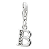 April Birthstone "b" Classic Sterling Silver Clasp Charm
