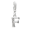 April Birthstone "f" Classic Sterling Silver Clasp Charms